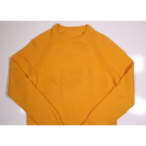 Hermes Men's 100% Cashmere Golden Yellow Thick Knit Crewneck Sweater XXL - Picture 2 of 5